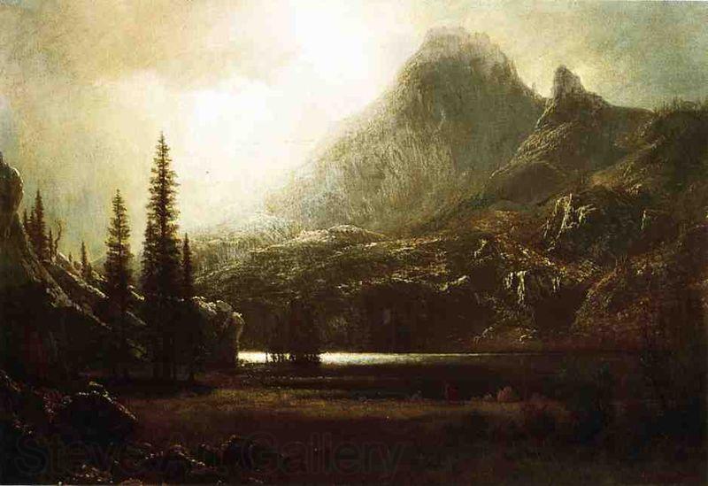 Albert Bierstadt By_a_Mountain_Lake Germany oil painting art